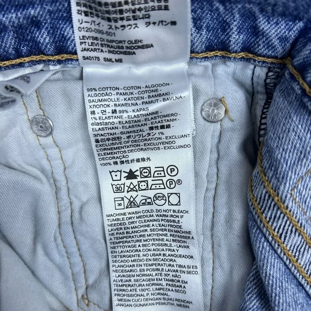 Levis 512 Mens Jeans Slim Fit Tapered Leg Light Wash Distressed Denim Size 28x30